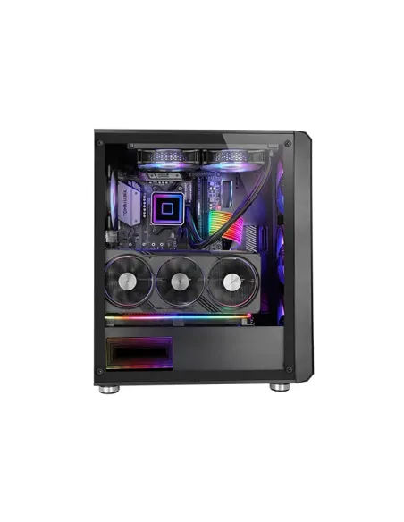 Mars Gaming MC-VAULT, Caja Gaming ATX, 4x Ventiladores ARGB 120mm, Panel Frontal Mesh con Diseño Vertical, Ventana Lateral