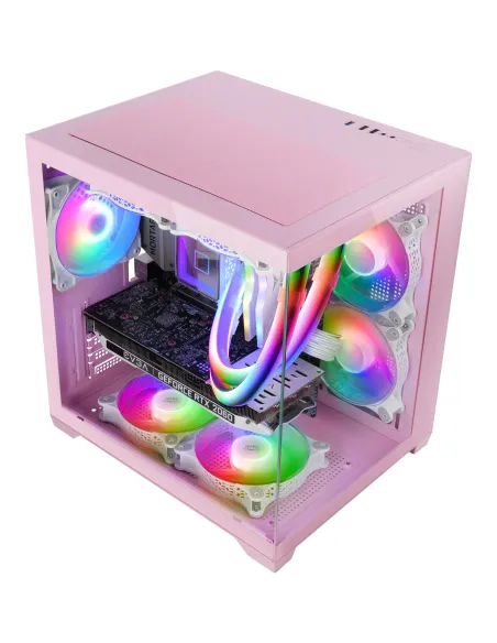 Mars Gaming MC-VIEW2P Mini Tower Rosa