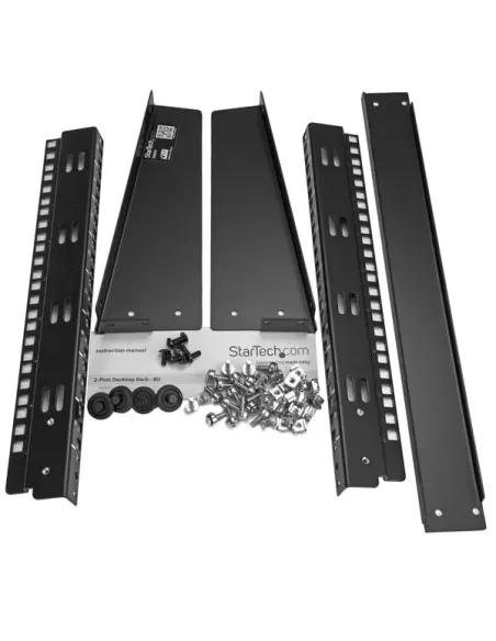 StarTech.com Rack de Sobremesa de 8U de 2 Columnas - Armario Rack de Servidores con Marco Abierto