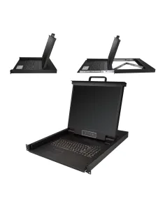 StarTech.com Consola KVM de Montaje en Rack de Servidores - Teclado QWERTY - KVM VGA de 1 Puerto con Monitor LCD de 19" - 2