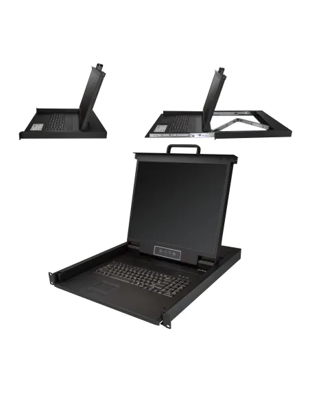 StarTech.com Consola KVM de Montaje en Rack de Servidores - Teclado QWERTY - KVM VGA de 1 Puerto con Monitor LCD de 19" -