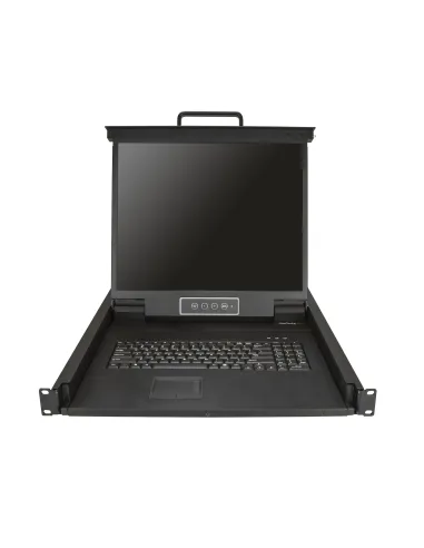 StarTech.com Consola KVM de Montaje en Rack de Servidores - Teclado QWERTY - KVM VGA de 1 Puerto con Monitor LCD de 19" -