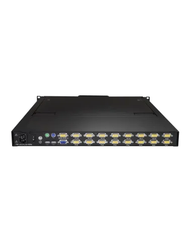 StarTech.com Consola KVM de 16 puertos para Montaje en Rack - Teclado QWERTY - con Cables de 1,8m - Conmutador KVM con Monitor