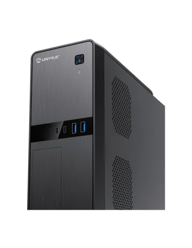 UNYKAch Caja Ordenador Micro ATX UK2011 Con Fuente de Alimentación SFX de 450W incluida, 2 Conectores USB 3.0 y 2 Conectores