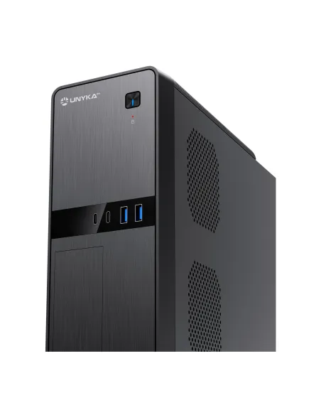 UNYKAch Caja Ordenador Micro ATX UK2011 Con Fuente de Alimentación SFX de 450W incluida, 2 Conectores USB 3.0 y 2 Conectores