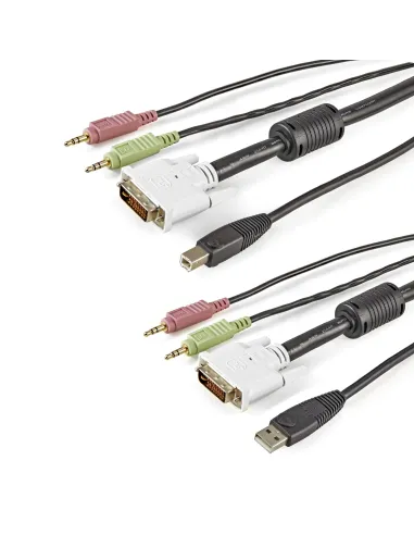 StarTech.com Cable KVM 4 en 1 de 1,8m con DVI USB Audio y Micrófono