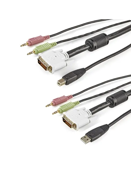StarTech.com Cable KVM 4 en 1 de 1,8m con DVI USB Audio y Micrófono