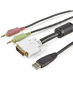 StarTech.com Cable KVM 4 en 1 de 1,8m con DVI USB Audio y Micrófono 2