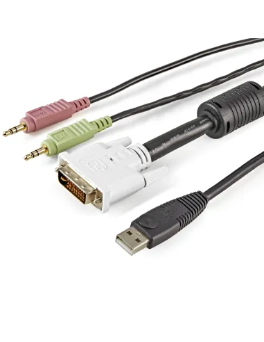 StarTech.com Cable KVM 4 en 1 de 1,8m con DVI USB Audio y Micrófono