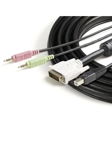 StarTech.com Cable KVM 4 en 1 de 1,8m con DVI USB Audio y Micrófono