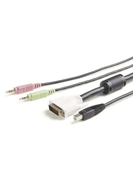StarTech.com Cable KVM 4 en 1 de 1,8m con DVI USB Audio y Micrófono