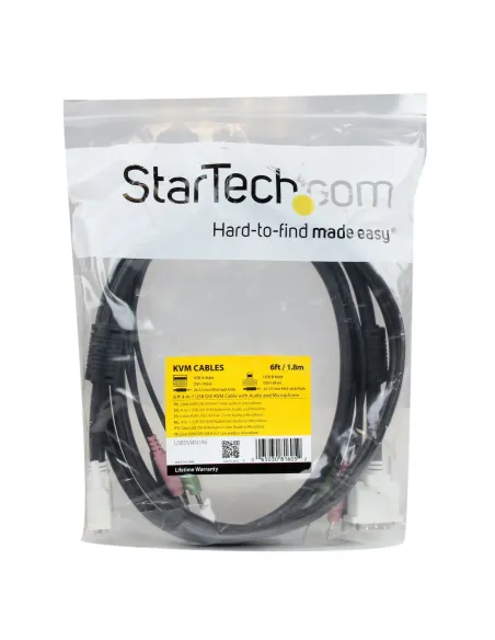 StarTech.com Cable KVM 4 en 1 de 1,8m con DVI USB Audio y Micrófono