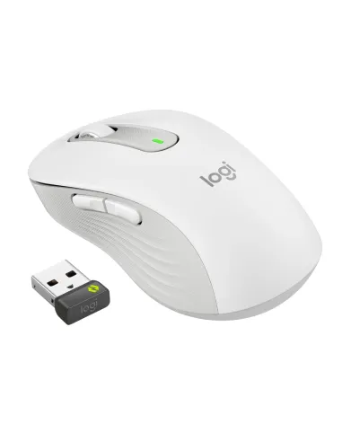 Logitech Signature M650 L for Business, Ratón inalámbrico, para manos grandes, Logi Bolt, Bluetooth, SmartWheel, Blanco