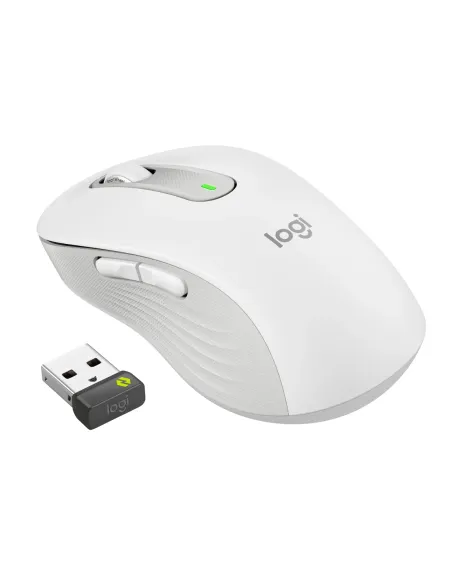 Logitech Signature M650 L for Business, Ratón inalámbrico, para manos grandes, Logi Bolt, Bluetooth, SmartWheel, Blanco