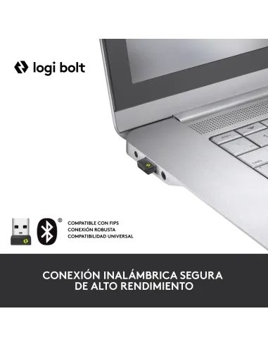Logitech Signature M650 L for Business, Ratón inalámbrico, para manos grandes, Logi Bolt, Bluetooth, SmartWheel, Blanco