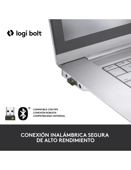 Logitech Signature M650 L for Business, Ratón inalámbrico, para manos grandes, Logi Bolt, Bluetooth, SmartWheel, Blanco