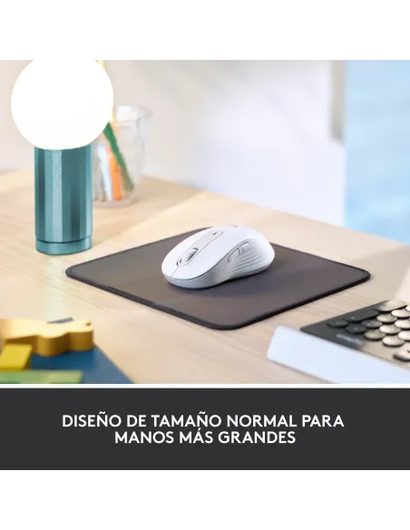 Logitech Signature M650 L for Business, Ratón inalámbrico, para manos grandes, Logi Bolt, Bluetooth, SmartWheel, Blanco