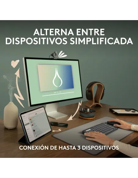 Logitech 910-007015 ratón Viajes Ambidextro RF Wireless + Bluetooth Óptico 4000 DPI