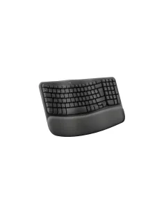 Logitech Wave Keys, teclado ergonómico inalámbrico con reposamanos acolchado, escritura cómoda y natural, Easy-Switch, 2