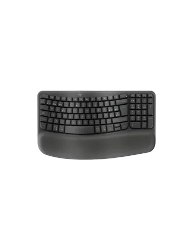 Logitech Wave Keys, teclado ergonómico inalámbrico con reposamanos acolchado, escritura cómoda y natural, Easy-Switch,