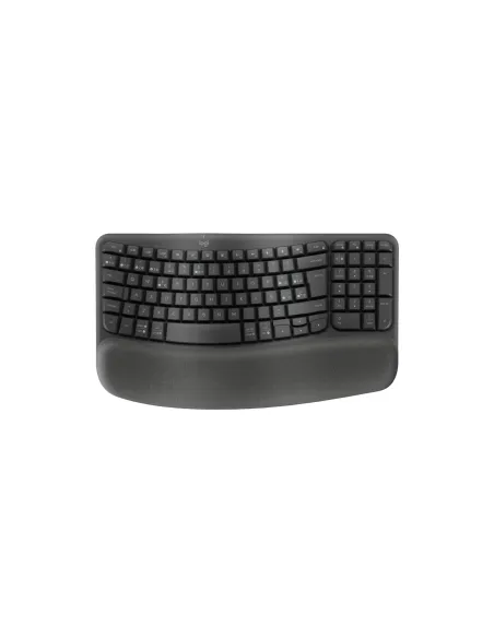Logitech Wave Keys, teclado ergonómico inalámbrico con reposamanos acolchado, escritura cómoda y natural, Easy-Switch,