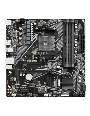GIGABYTE B550M K Placa base - Procesadores AMD Ryzen 5000, hasta 4733 MHz DDR4, 1xPCIe 4.0 + 1xPCIe 3.0 M.2, LAN 1GbE, USB 3.2