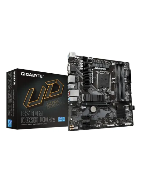 GIGABYTE B760M DS3H DDR4 Placa base - Soporta CPUs Intel Core de 14ª generación, VRM digital de 6+2+1 fases, hasta 5333MHz DDR4