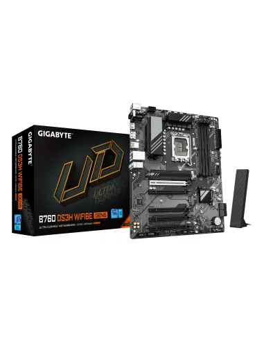 GIGABYTE B760 DS3H WIFI6E GEN5 Placa Base – Compatible con procesadores Intel Core 14ª generación, VRM digital de 8+2+1 fases,