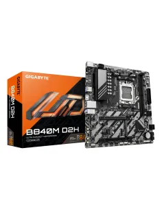 GIGABYTE B840M D2H Placa base - Procesadores AMD Ryzen 9000, VRM de 5+2+2 fases, hasta 7600 MHz DDR5, 1xPCIe 4.0 + 1xPCIe 3.0
