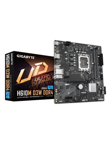 GIGABYTE H610M D3W DDR4 Placa base - Compatible con procesadores Intel Core de 14ª generación, VRM de 5+1+1 fases, hasta 3200