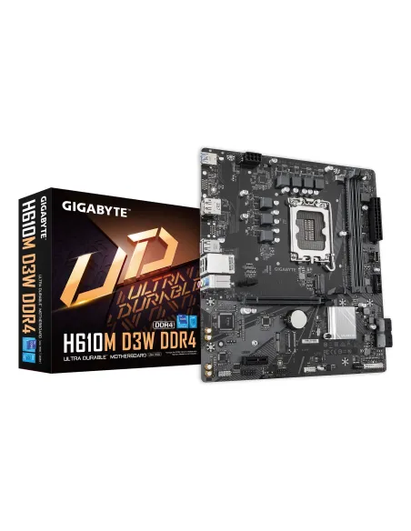 GIGABYTE H610M D3W DDR4 Placa base - Compatible con procesadores Intel Core de 14ª generación, VRM de 5+1+1 fases, hasta 3200