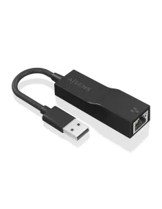 AISENS Conversor USB 3.0 a Ethernet Gigabit 10 100 1000 Mbps, Negro, 15 cm