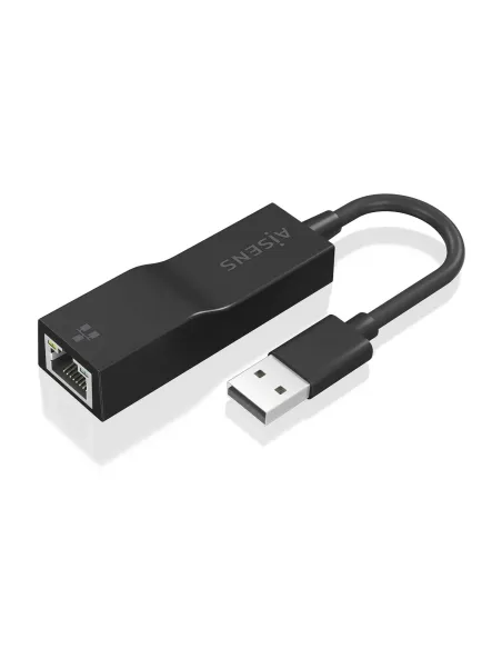 AISENS Conversor USB 3.0 a Ethernet Gigabit 10 100 1000 Mbps, Negro, 15 cm
