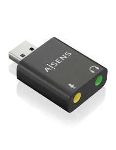 AISENS Conversor USB-A a Audio 48KHz, USB-A M-2xJack 3.5 H, Negro 2