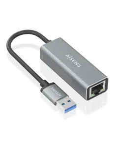 AISENS Conversor USB 3.0 a ethernet Gigabit 10 100 1000 Mbps, Gris, 15cm