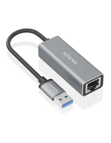 AISENS Conversor USB 3.0 a ethernet Gigabit 10 100 1000 Mbps, Gris, 15cm