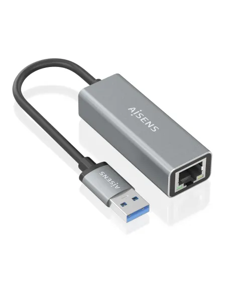 AISENS Conversor USB 3.0 a ethernet Gigabit 10 100 1000 Mbps, Gris, 15cm