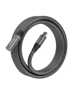 AISENS Cable USB 3.2 Gen2x2 Aluminio 20Gbps 8K@30Hz 5A 100W, Tipo USB-C M-USB-C H, Gris, 2.0 m 2