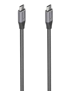 AISENS Cable USB 3.2 Gen2x2 Aluminio 20Gbps 8K@30Hz 5A 100W E-Mark, Tipo USB-C M-USB-C M, Gris, 3.0m