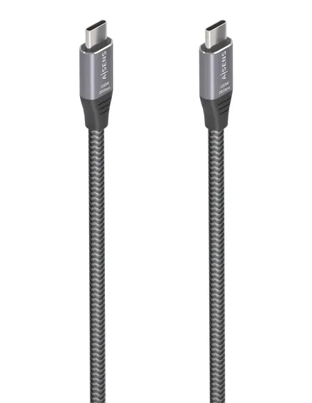 AISENS Cable USB 3.2 Gen2x2 Aluminio 20Gbps 8K@30Hz 5A 100W E-Mark, Tipo USB-C M-USB-C M, Gris, 3.0m