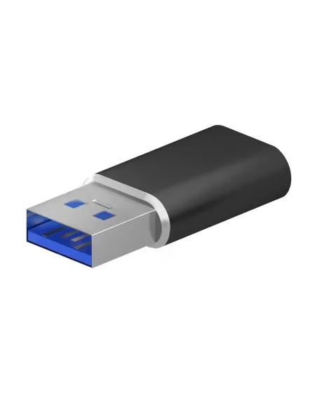 AISENS Mini Adaptador USB 3.2 Gen2   USB 2.0 3A, Tipo USB-C H-A M, Negro