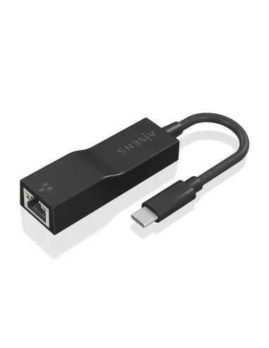 AISENS Conversor USB3.1 Gen1 USB-C a Ethernet Gigabit 10 100 1000 Mbps, Negro, 11 cm