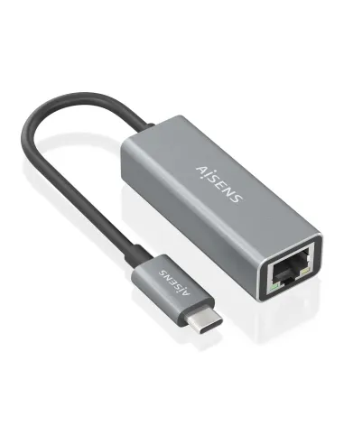 AISENS Conversor USB3.1 Gen1 USB-C a ethernet Gigabit 10 100 1000 Mbps, Gris, 15cm