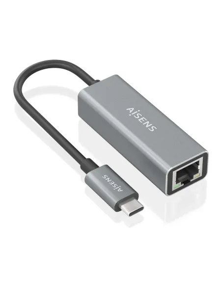 AISENS Conversor USB3.1 Gen1 USB-C a ethernet Gigabit 10 100 1000 Mbps, Gris, 15cm