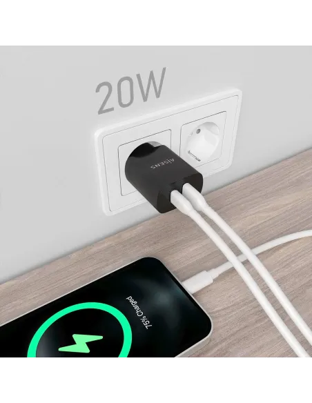 AISENS A110-0755 cargador de dispositivo móvil Universal Negro Corriente alterna Carga rápida Interior