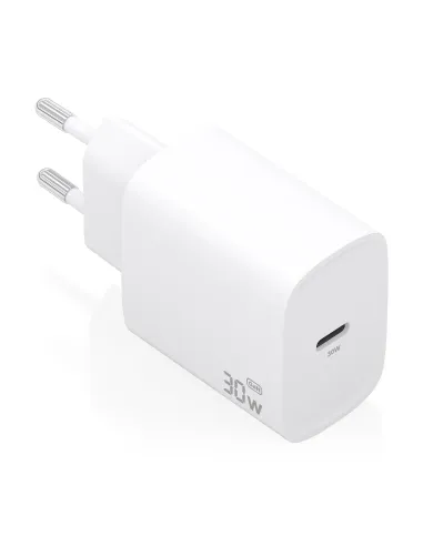 AISENS Cargador GaN 30W, 1xUSB-C PD3.0, Blanco