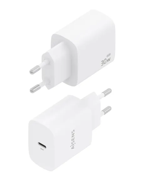 AISENS Cargador GaN 30W, 1xUSB-C PD3.0, Blanco