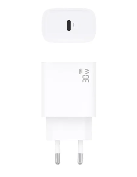 AISENS Cargador GaN 30W, 1xUSB-C PD3.0, Blanco