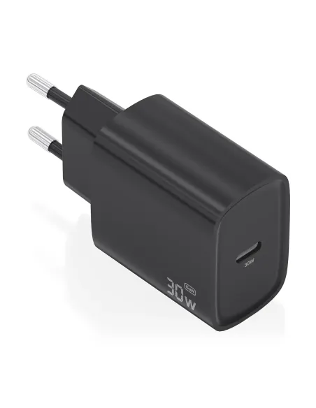 AISENS Cargador GaN 30W, 1xUSB-C PD3.0, Negro