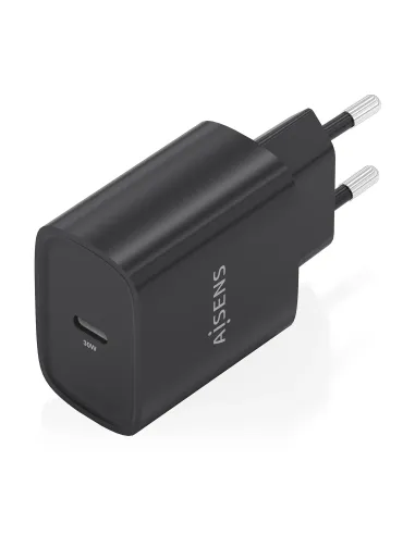 AISENS Cargador GaN 30W, 1xUSB-C PD3.0, Negro